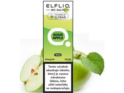liquid elfliq nic salt sour apple 10ml 20mg (2)