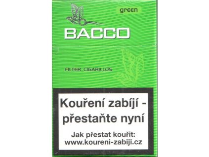 Bacco green filter cigarillos 17 ks  MENTHOLOVÉ DOUTNÍČKY S FILTREM