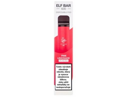 Elf bar 600 pink lemonade  ELF BAR 600 - OBSAH NIKOTINU 20 MG (NIKOTINOVÁ SŮL)