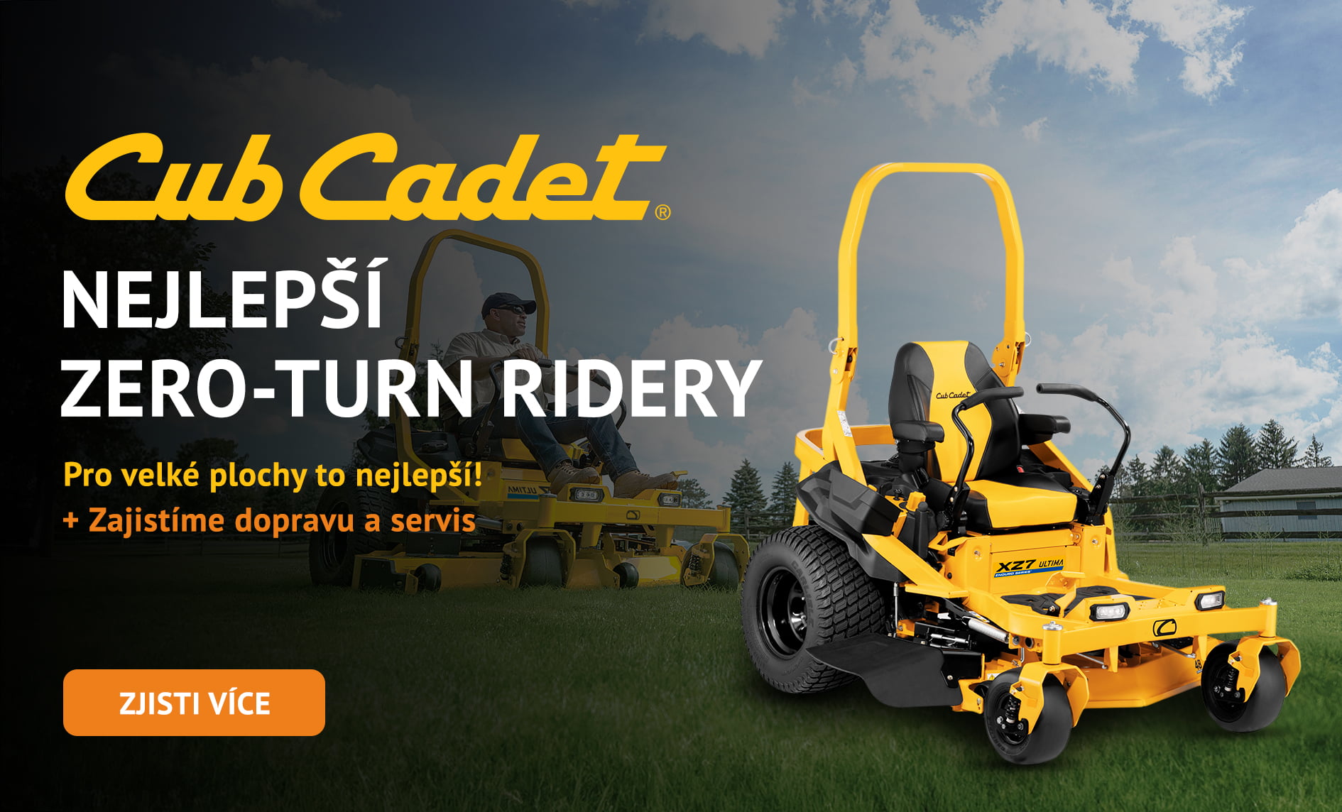 CubCadet Zero-Turn ridery pro sečení velkých ploch.