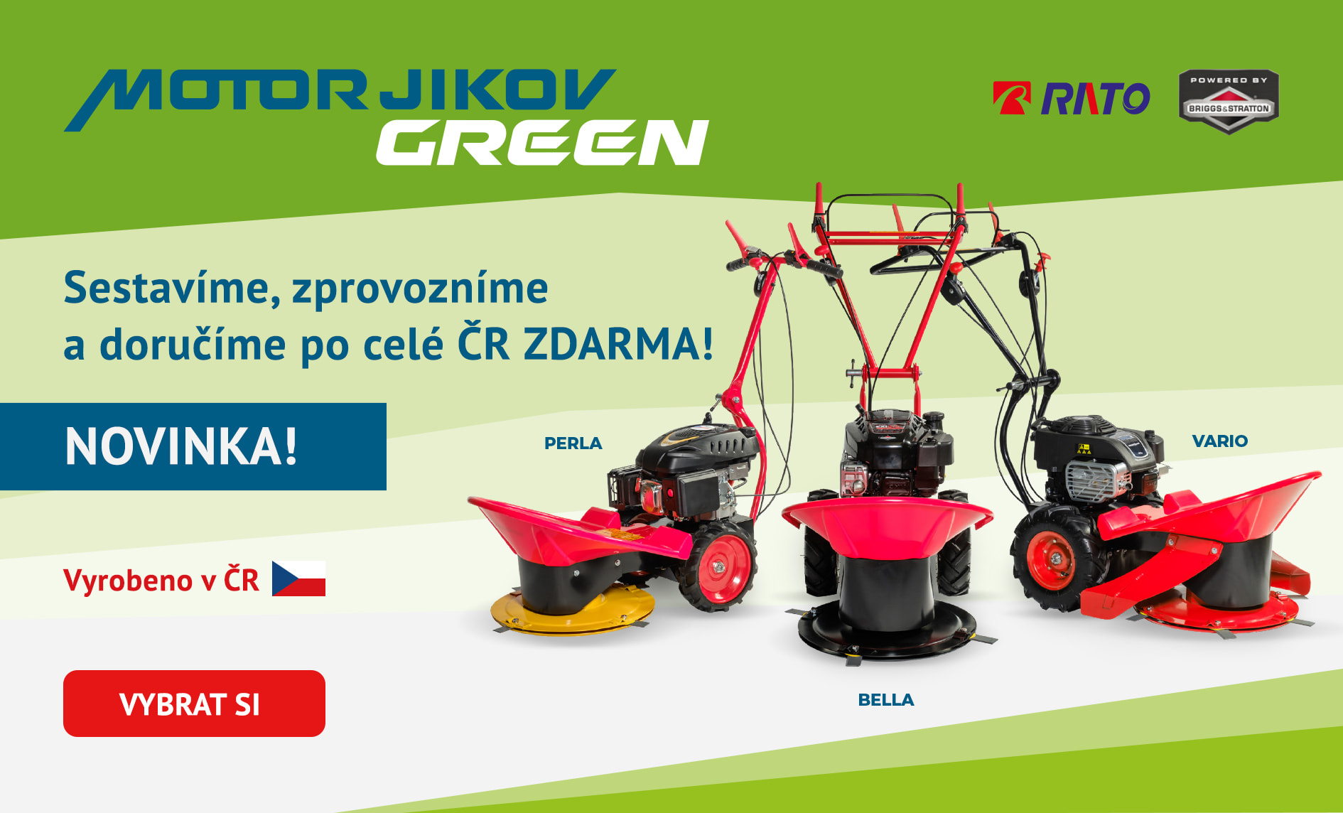 Bubnové sekačky Motor Jikov vyrobené v ČR