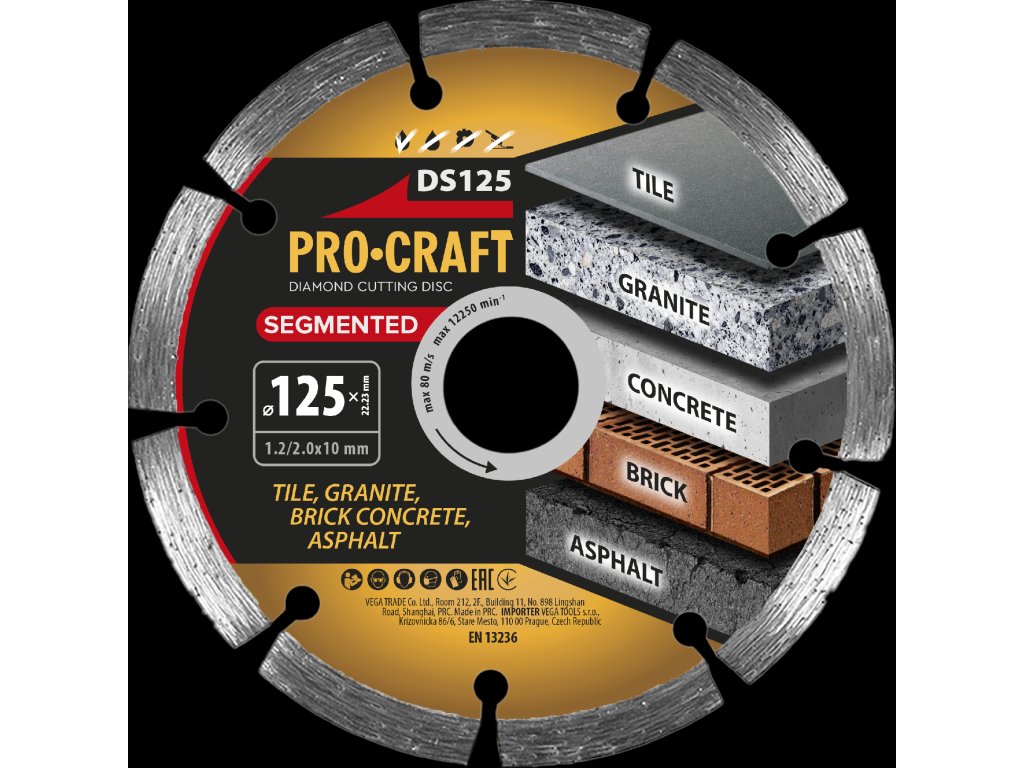 Procraft DS125 Segmented - diamantový řezný kotouč