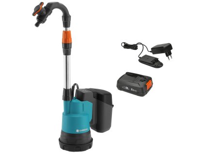 GARDENA 2000/2 18V P4A - akumulátorové čerpadlo do sudu, sada (s 2,5 Ah akumulátorem a nabíječkou)