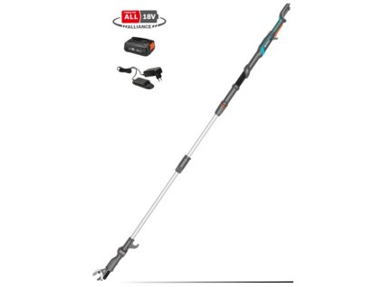 GARDENA HighCut 250/18V P4A SET - akumulátorové teleskopické nůžky na živý plot (včetně nabíječky a 2,0 Ah akumulátoru)
