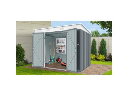 Riwall PRO RMSP 6x8 Anthracite - zahradní domek kovový 2,4 x 1,8 m s pultovou střechou antracit