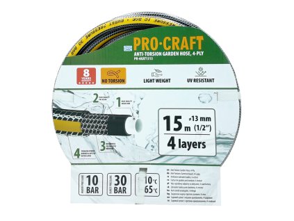 Procraft PR-4KAT1315 - černo-žlutá zahradní hadice