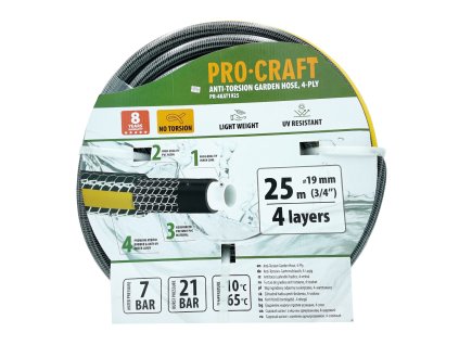 Procraft PR-4KAT1925 - černo-žlutá zahradní hadice