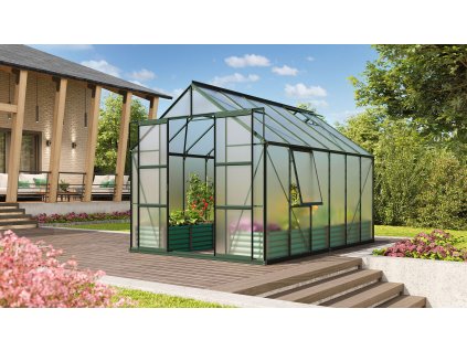 skleník VITAVIA URANUS 9900 PC 4 mm zelený LG586  + základna VITAVIA URANUS 9900 zelená LG556