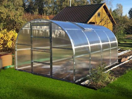 skleník LANITPLAST TIBERUS 3x4 m PC 6 mm LG2863  + skleníkové těsnění LANITPLAST 12 m LG3098 + teploměr / vlhkoměr LANITPLAST LG1441