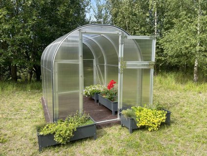 skleník VITAVIA BOHEMY 8000 PC 6 mm LG4178  + skleníkové těsnění LANITPLAST 12 m LG3098 + teploměr / vlhkoměr LANITPLAST LG1441