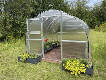 skleník VITAVIA BOHEMY 24000 PC 4 mm LG4180  + skleníkové těsnění LANITPLAST 12 m LG3098 + teploměr / vlhkoměr LANITPLAST LG1441