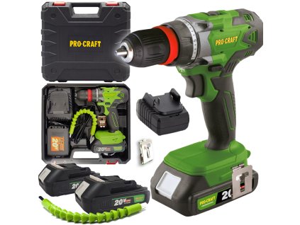 Procraft PA18DFR 20V - akumulátorový šroubovák (s 2,0 Ah akumulátorem a nabíječkou)