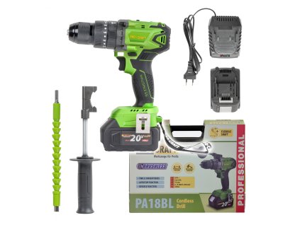 Procraft PA18BL 20V - akumulátorový vrtací šroubovák s příklepem (s 4,0 Ah akumulátorem a nabíječkou)