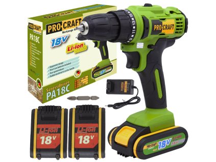 Procraft PA18C 20V - akumulátorový šroubovák (s 1,5 Ah akumulátorem a nabíječkou)