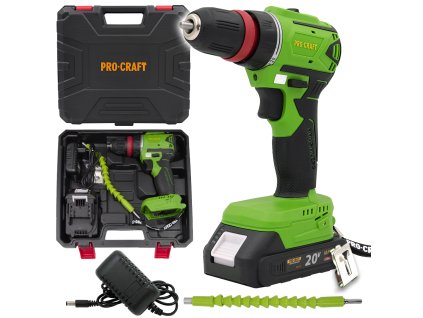 Procraft PA18LiN DFR 20V - akumulátorový šroubovák (s 2,0 Ah akumulátorem a nabíječkou)