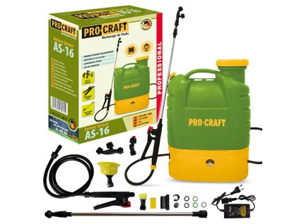 Procraft AS-16 16V - akumulátorový postřikovač (s 8,0 Ah akumulátorem a nabíječkou)