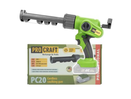 Procraft PC20bb 20V - akumulátorová vytlačovací pistole (bez akumulátoru a nabíječky)