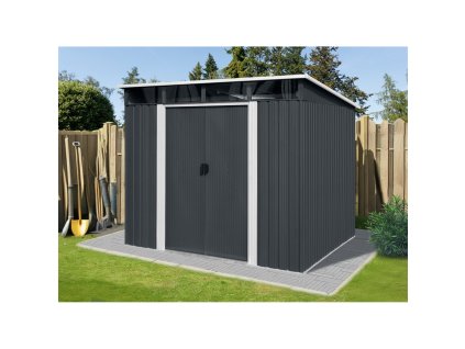 Riwall PRO RMSP 9x8 Anthracite LUX - zahradní domek kovový 2,4 x 2,8 m s pultovou střechou antracit