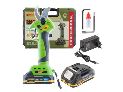 Procraft ES28Li - akumulátorové nůžky na větve (s 2,0 Ah akumulátorem a nabíječkou)