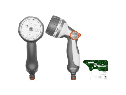 Kovová 7funkční nastavitelná zavlažovací pistole BRADAS White Line SMOOTH CONTROL WL-EN56M