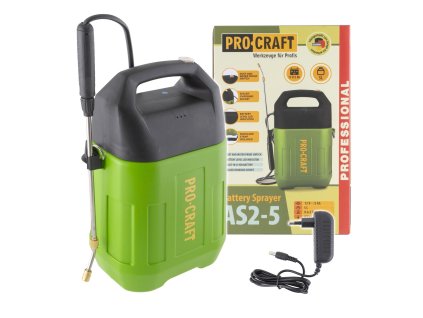 Procraft AS2-5 12V - akumulátorový postřikovač (s 2,0 Ah akumulátorem a nabíječkou)