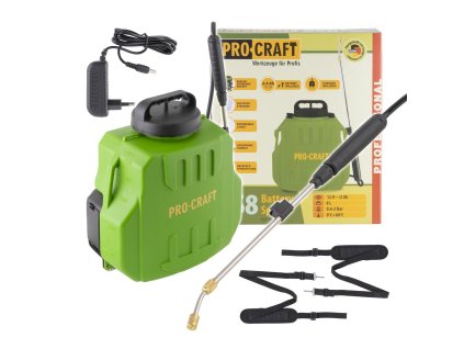 Procraft AS8 12V - akumulátorový postřikovač (s 2,0 Ah akumulátorem a nabíječkou)