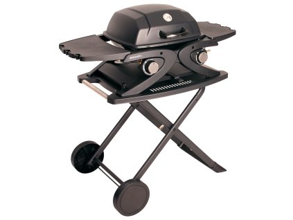 Riwall PRO RGG 20 Compact SET - přenosný plynový gril 4,2 kW se dvěma hořáky a pojízdným skládacím stolkem
