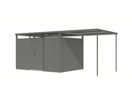 plechový domek KARIBU OSTEN 3 (12522) šedý LG4473