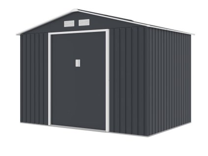 18544 zahradni domek phoenix c 277x195x203 cm 5 4 m2 tmave sedy