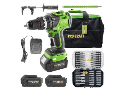 8556 sada aku sroubovak procraft pa18probl s 2x baterie 20v 4ah a nabijeckou 201 sada bitu bs 37 a tas spa18probl bb2x20 420 1bs 37bg400