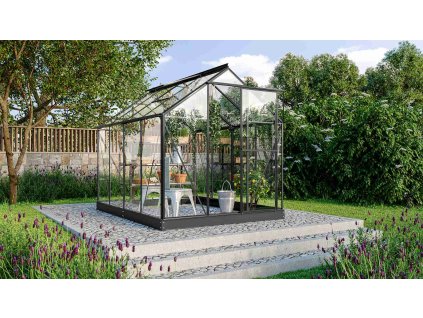 skleník VITAVIA TRITON 5000 čiré sklo 3 mm černý LG3674  + základna VITAVIA TRITON 5000 černá LG3676