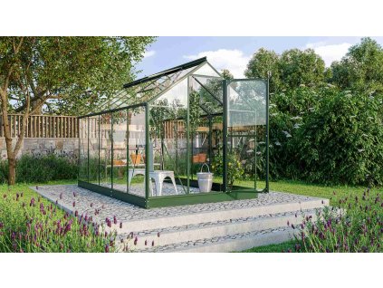 skleník VITAVIA TRITON 6200 čiré sklo 3 mm zelený LG3686  + základna VITAVIA TRITON 6200 zelená LG3690