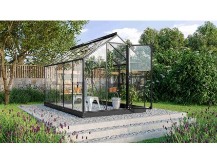 skleník VITAVIA TRITON 6200 čiré sklo 3 mm černý LG3685  + základna VITAVIA TRITON 6200 černá LG3689