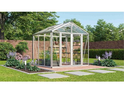 skleník VITAVIA ZEUS COMFORT 6200 sklo 3 mm + PC 10 mm stříbrný LG3709