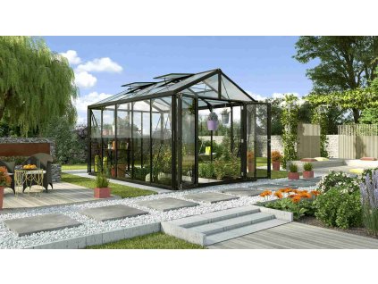 skleník VITAVIA ZEUS COMFORT 10000 sklo 3 mm + PC 10 mm černý LG3711