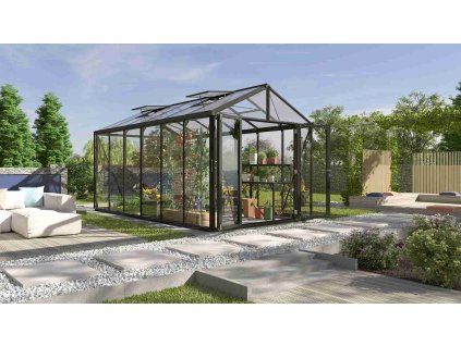 skleník VITAVIA ZEUS COMFORT 11900 sklo 3 mm + PC 10 mm černý LG3714