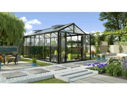 skleník VITAVIA ZEUS COMFORT 13800 sklo 3 mm + PC 10 mm černý LG3717