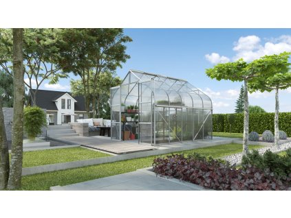 skleník VITAVIA DIANA 8300 PC 4 mm stříbrný LG4225  + základna VITAVIA DIANA 8300 šedá LG4248