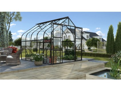 skleník VITAVIA DIANA 8300 čiré sklo 3 mm černý LG4230  + základna VITAVIA DIANA 8300 černá LG4250