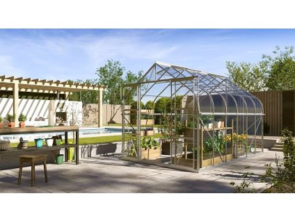 skleník VITAVIA DIANA 9900 PC 4 mm stříbrný LG4231  + základna VITAVIA DIANA 9900 šedá LG4251