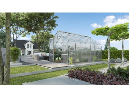 skleník VITAVIA DIANA 11500 PC 4 mm stříbrný  LG4237  + základna VITAVIA DIANA 11500 šedá  LG4254