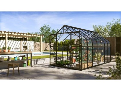 skleník VITAVIA DIANA 11500 čiré sklo 3 mm černý LG4242  + základna VITAVIA DIANA 11500 černá LG4256