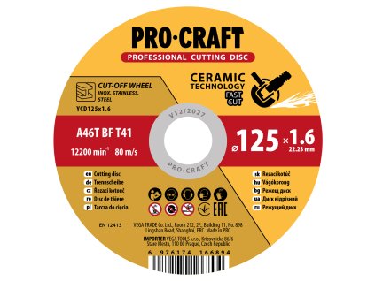 6739 keramicky rezny kotouc procraft ysd125x16 ysd125x16