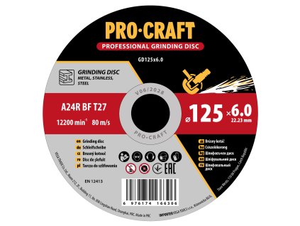 6744 brusny kotouc na kov procraft gd125x60 gd125x60