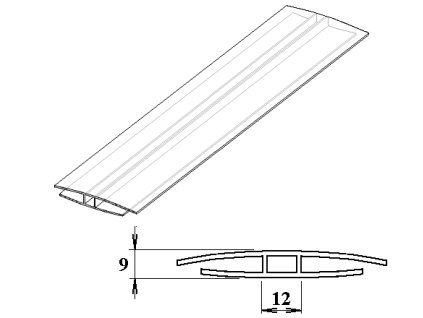 Polykarbonátový H-profil 6 mm 3m PK116-202