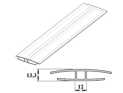 Polykarbonátový H-profil 10 mm 2m PK118-201