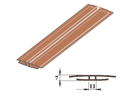 Polykarbonátový H-profil 6 mm bronz 7m PK1065-206