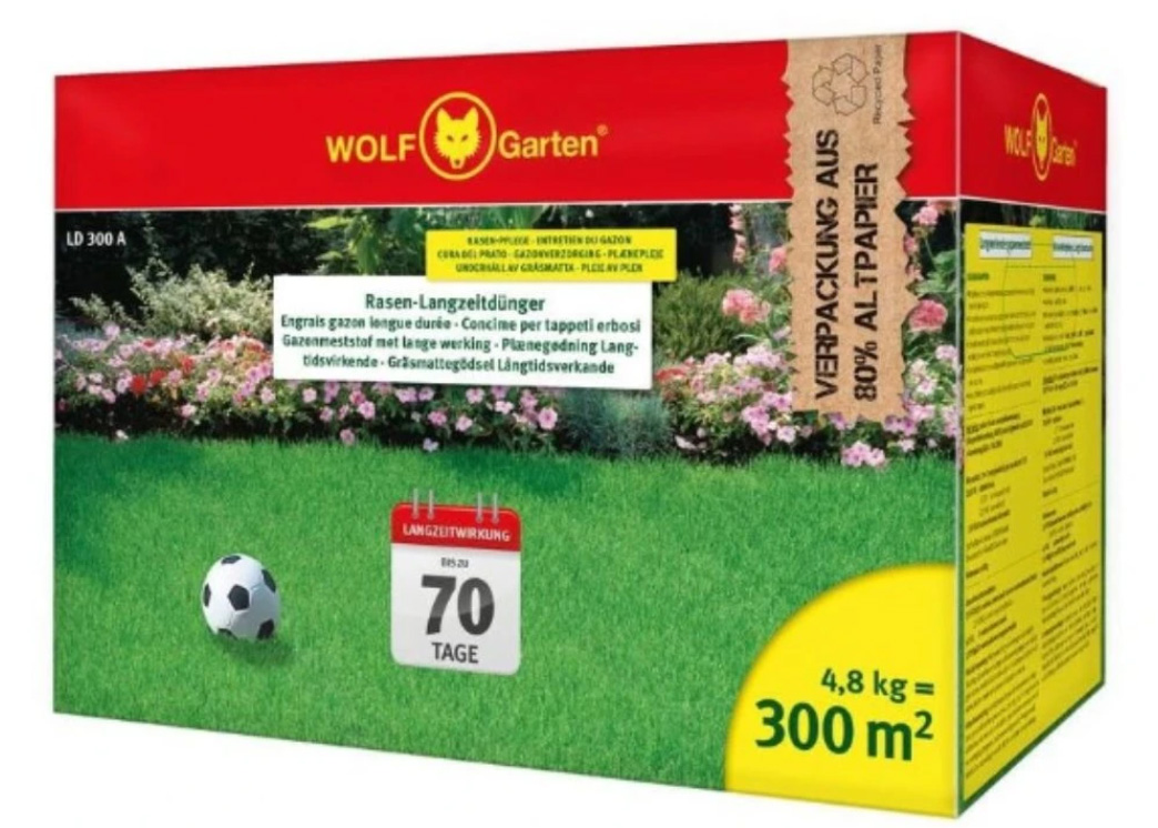 WOLF-Garten LD-A 300 - trávníkové hnojivo dlouhodobé 70 dní (300 m2)