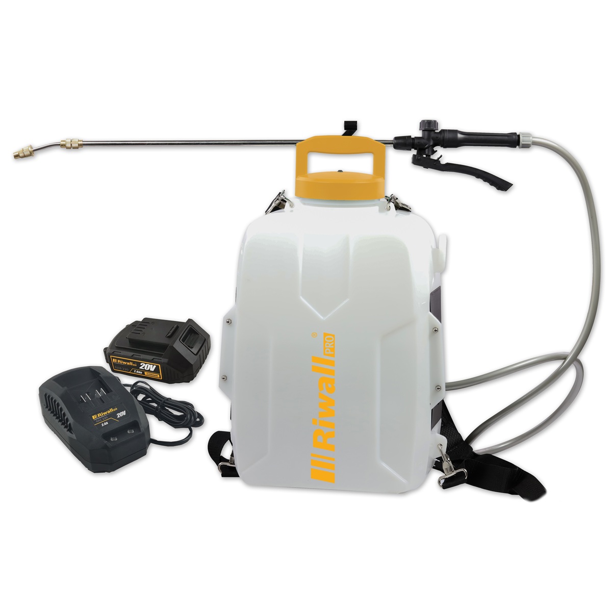 Riwall PRO RAS 1220 SET 20V - akumulátorový postřikovač (s 2Ah akumulátorem a nabíječkou)