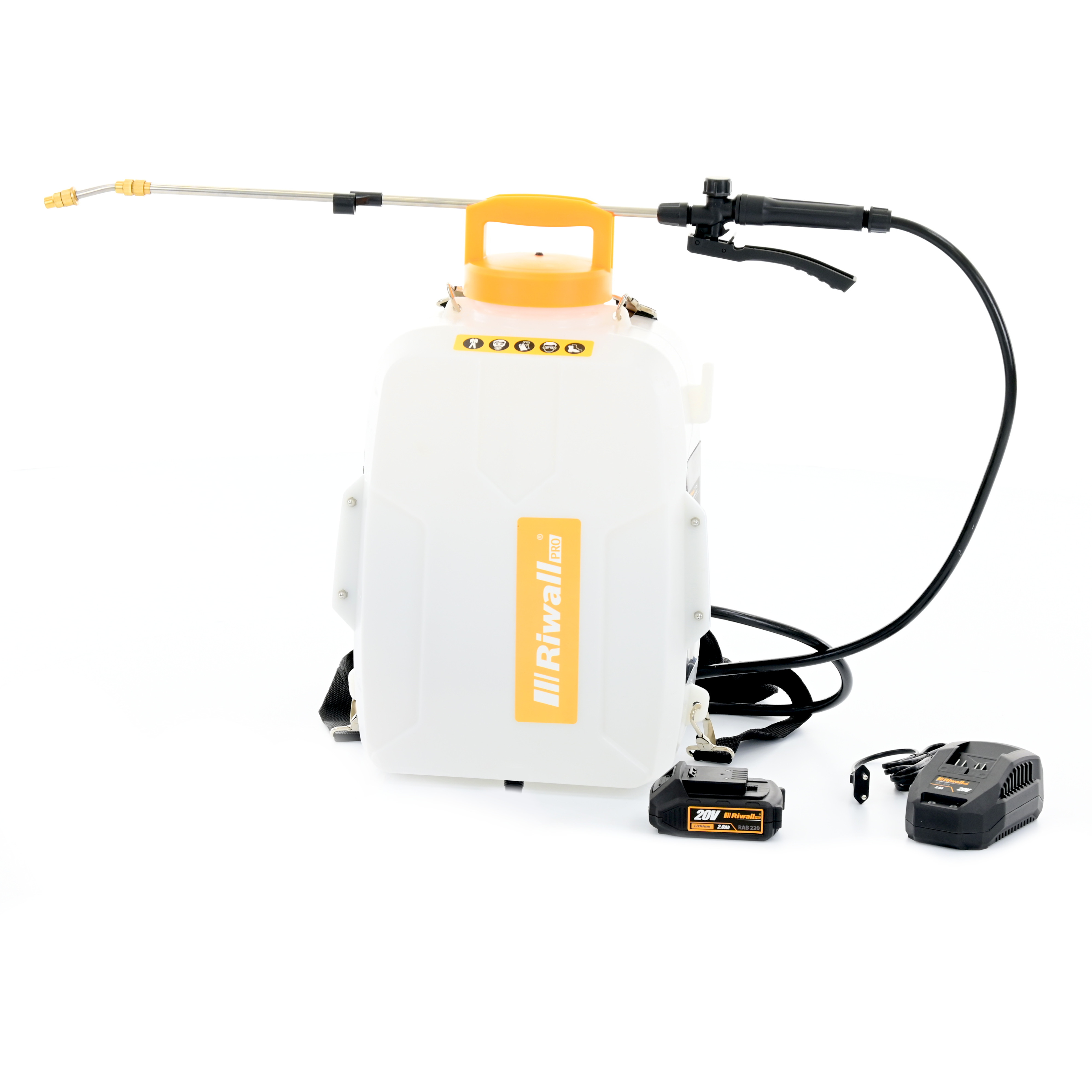 Riwall PRO RAS 1220 SET 20V - akumulátorový postřikovač (s 2Ah akumulátorem a nabíječkou)